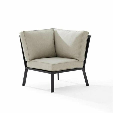 CLARK 34.5 x 28.75 x 28.75 in. Outdoor Metal Sectional Corner Chair, Taupe KO70372MB-TE